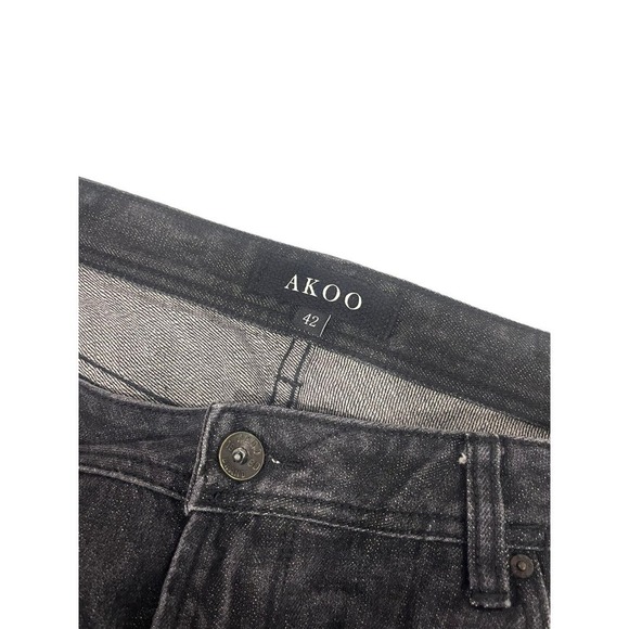 Akoo Jeans Mens Size 42 No Rivals Big Oak Fit Black Denim Straight Leg - Picture 5 of 12